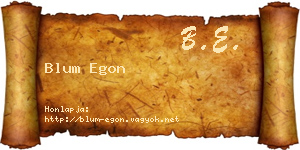 Blum Egon névjegykártya